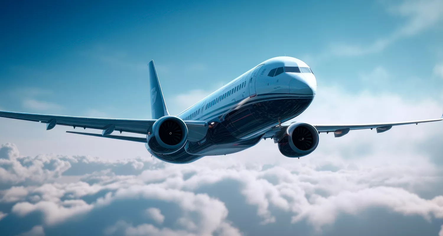 Banner rmorena avion-volando-encima-nubes-fondo-cielo-azul-ia-generativa