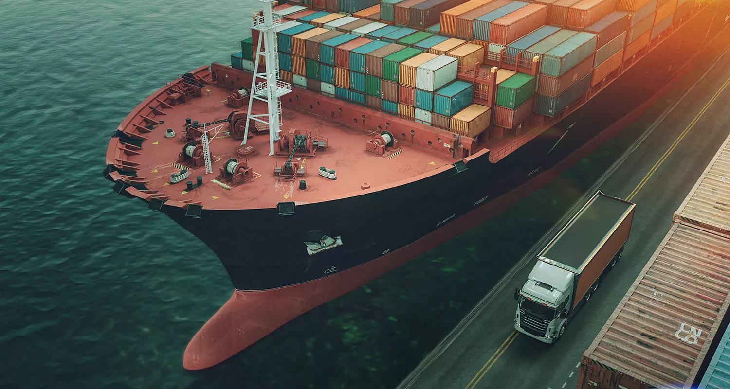 Banner rmorena transporte-logistica-buque-carga-contenedor-avion-carga-representacion-3d-e-ilustracion